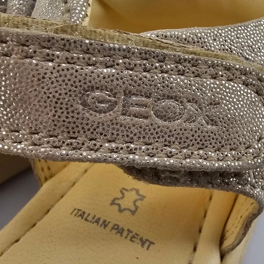 Geox Respira Toddler Girls Sandals Size 22 Silver Bow Hook‎ Loop